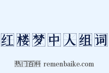红楼梦中人组词是什么意思的图片